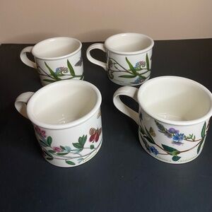 4 Portmeirion Botanic Garden Tea Coffee Cups Drum 8Oz Coffee Tea Mugs NEW